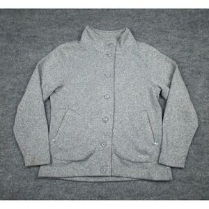 Rohan Cardigan Jacket Womens's Large Gray Button FINNIC Poly Pockets